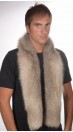 Men's grey fox fur scarf